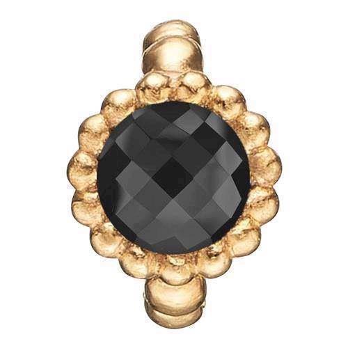 Image of Christina Collect 925 sterling sølv Precious forgyldt sølv kugle blomst med sort onyx, model 630-G69